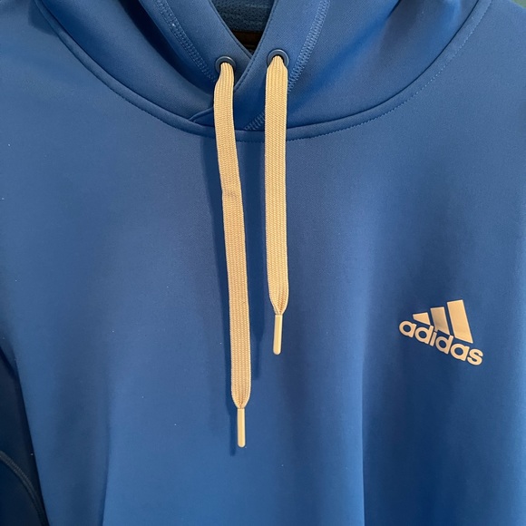Mens 2x ADIDAS ROYAL BLUE HOODIE W FRONT POCKET 100% polyester - Picture 4 of 8